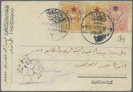 Br Holyland: 1917, “KUDS 2” All Arabic C.d.s (Bale 886, JERUSALEM 2) On Postcard With Censor Mark To Ad - Palestina