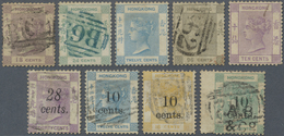 O Hongkong: 1862-82: Group Of 9 Used Stamps, Cancelled By Numeral "B62" In Black Or Blue, Or With Pen- - Other & Unclassified