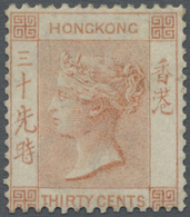 (*) Hongkong: 1863, 30 C. Vermillion, Regummed, Otherwise Fine (Scott Nr. 19) ÷ 1863, 30 C. Zinnoberrot, - Sonstige & Ohne Zuordnung