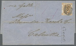 Br Hongkong: 1865, QV 8 C. Tied "B62" To Entire Folded Letter To Calcutta W. Dateline "22 June 1870", O - Other & Unclassified