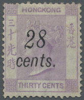 * Hongkong: 1876, 28 C. On 30 C. Mauve, Fresh Colour, Unused, Slight Crease, Otherwise Fine, Signed Sc - Andere & Zonder Classificatie