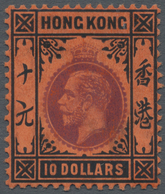 * Hongkong: 1912, 10 $ Purple And Black On Red, Unused, Fresh Colour, Fine, Signed Scheller And Bolaff - Altri & Non Classificati