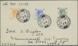 Hongkong: 1938, KGVI 2, 4 And 25 C. Light-blue On Envelope "1ST DAY COVER" From "VICTORIA 5 AP 38" T - Andere & Zonder Classificatie
