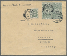 Br Hongkong - Stempelmarken: 1938, Fiscal 5 C. (5 Inc. Block-4) Tied Three Strikes "VICTORIA 16 JA 38" - Postal Fiscal Stamps