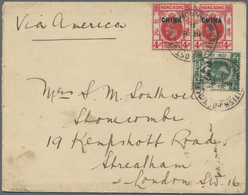 Br Hongkong - Britische Post In China: 1918. Envelope (a Few Spots) Written From 'S.S. "Tuck Wo" Near H - Briefe U. Dokumente