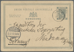 GA Hongkong - Treaty Ports: Amoy: 1897, Card QV 4 C. Grey Canc. "AMOY A JA 15 97" To Germany W. Arrival - Altri & Non Classificati