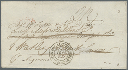 Br Indien - Vorphilatelie: 1827, Folded Cover From Calcutta To London Per Ship „Angerona”, And Re-direc - ...-1852 Prefilatelia