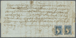 Br Indien: 1855 District Post Manargoody: Entire Franked By 1854 ½a. Blue Pair, Die I, Wide Margins, Ti - Sonstige & Ohne Zuordnung