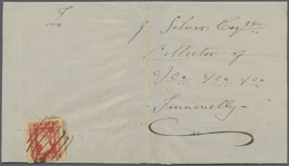 Br Indien: 1857 Manuscript Cancellation On 1854 Lithographed 1a. Red, Die I, On Entire From Honzoor Pos - Autres & Non Classés