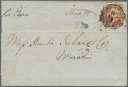 Br Indien: 1854, QV 4 A Red, Wide Margins All Around Tied By Octagonal Cancel On Folded Envelope (left - Other & Unclassified