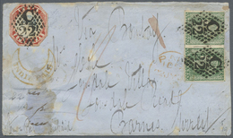 Br Indien: 1856 Cover From Ramandroog To England Franked With Lithographed 4a. Blue & Red (2nd Printing - Altri & Non Classificati