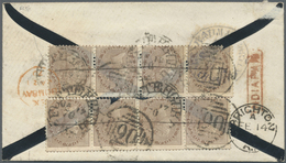 Br Indien: 1870 Mourning Cover From Fatehgarh To Brighton Via Bombay, Franked By Two Strips Of Four Of - Other & Unclassified