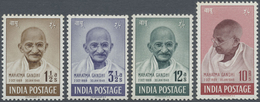 ** Indien: 1948 GANDHI Complete Set, Mint Never Hinged, Small Values With Very Little Brownish Dots On - Other & Unclassified