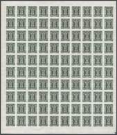 ** Indien - Dienstmarken: 1998, 5r Deep Grey-green Complete Sheet Of 100 IMPERFORATED, MNH, Marginal Tr - Official Stamps