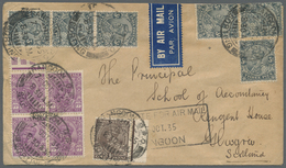 Br Indien - Used Abroad: BURMA 1935. Air Mail Envelope Addressed To Glasgow Bearing Lndia SG 201, 3p Sl - Other & Unclassified