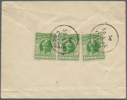 GA Indien - Feudalstaaten: MORVI 1934: Two Postal Stationery Envelopes 6p. Green (diff. Shades) Used Re - Autres & Non Classés