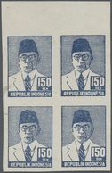 (*) Indonesien - Vorläufer: 1946 (ca.), 150 Sen Blue, An Imperforated Top Margin Block-4, Unused No Gum - Indonesien