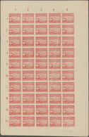 (*) Indonesien - Vorläufer: 1949, Revolution Period In Java, 100 Sen Red Imperforated, Complete Sheet Of - Indonesien
