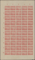 (*) Indonesien - Vorläufer: 1949, Revolution Period In Java, 150 Sen Red Imperforated, Complete Sheet Of - Indonesië