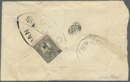 Br Iran: 1889, 10 Ch. Black Single On Small Envelope From "TEHERAN" Oval Ds. To Isphahan With Arrival M - Iran