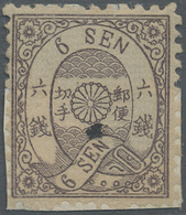 Japan: 1874, 6 S. Violet Brown Native Quadrille Laid Paper Syll. He (6) With Inkdot-specimen (sumite - Other & Unclassified