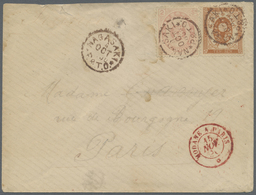 Br Japan: 1890. Envelope (stains) To France Bearing Koban Yvert 63, 2s Pale Rose And Yvert 81, 10s Brow - Andere & Zonder Classificatie