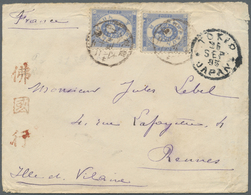 Br Japan: 1895. Envelope Addressed To France Bearing 'Koban 'SG 115, 5s Blue (pair) Tied By Oita-Bungo - Autres & Non Classés