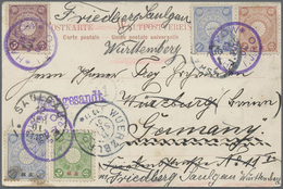 Japanische Post In China: 1900, Offices 1 S., 1 ½ S. (2, One Faults), 2 S., 3 S. Tied Three Strikes - 1943-45 Shanghai & Nankin