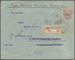 Br Japanische Post In China: 1914, 20 S. Tied "TSINGTAU11.5.20 I.J.P.O." To Registered Cover Via  Kobe, - 1943-45 Shanghai & Nanking