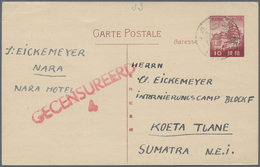 GA Japan - Ganzsachen: 1940, UPU Card Castle 10 S. Canc. "Nara 16.9.18" (Sept. 18, 1941) To Civilian In - Postcards