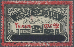 ** Jemen - Königreich: 1963, Consular Official Stamp 10b. Red/black With Red Handstamp Overprint 'YEMEN - Yémen