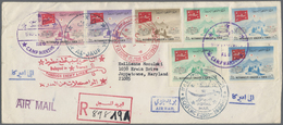 Br Jemen - Königreich: 1964 (5.10.), Registered Airmail Cover Bearing 9 Different Stamps Incl. Red Cros - Yémen