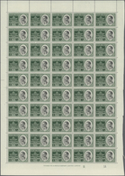 ** Jordanien: 1953, Accession To The Throne, 1f. And 4f., Two Values Each As (folded) Sheet Of 50 Stamp - Jordanien