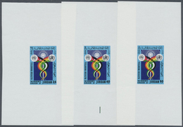 ** Jordanien: 1981, Telecommunication ITU Complete Set In Three Separate Imperforate PROOFS In Sheet Fo - Giordania