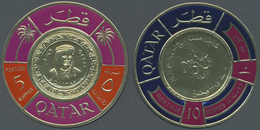 ** Katar / Qatar: 1966, Coins, Embossed Issue On Gold/siver Film, 1np. To 10r., Complete Set Of Twelve - Qatar