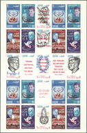 ** Katar / Qatar: 1966, 20 Years Of U.N. (J.F.Kennedy Etc.), Perf. And Imperf. Issue With Carmine Overp - Qatar