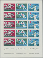 ** Katar / Qatar: 1966, Olympic Games Mexico Imperforate, Two Complete Sheets With Five Sets, Unmounted - Qatar