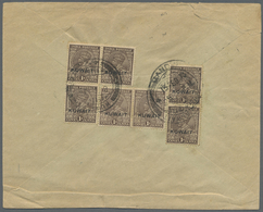 Br Kuwait: 1936. Air Mail Envelope Addressed To India Bearing SG 17, 1a Brown (7) Tied By Kuwait Double - Koeweit