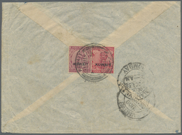 Br Kuwait: 1938. Air Mail Envelope (top Shortened) Addressed To India Bearing SG 21, 3a Carmine And SG - Koweït