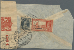 Br Kuwait: 1941, India 3pi. Slate And Kuwait 2a. Vermilion On Reverse Of Airmail Cover Oblit. By C.d.s. - Koweït