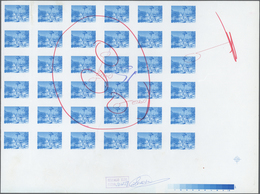 ** Kuwait: 1979, Year Of The Cild. Progressive Color Proof In Blue In A Corner Block Of 36 With Color B - Koweït