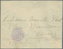 Br Libanon: 1920. Military Mail Envelope Front Akkar, Lebanon Addressed To Paris Cancelled By Bilingual - Libanon