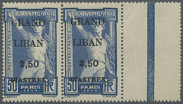 **/* Libanon: 1924, Olympic Games, 2.50pi. On 50c., Horiz. Pair Left Stamp Showing Variety "Small G In GR - Lebanon