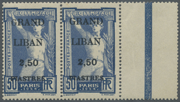 **/* Libanon: 1924, Olympic Games, 2.50pi. On 50c., Horiz. Pair Left Stamp Showing Variety "Small G In GR - Libano