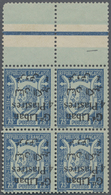 * Libanon: 1925, Pierre De Ronsard 75c. Blue On Pale Blue Block Of Four From Upper Margin (gutter) Wit - Libanon