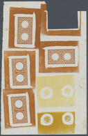 (*) Libanon: 1925 (ca.), Combined Proof Sheet Of Not Realised Designs, Toning Spots. - Libano