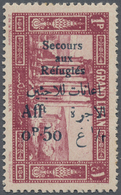 ** Libanon: 1926, War Refugee Relief, 1pi. + 0.50pi. Red, Vertical Blue Overprint (which Was Used For T - Lebanon
