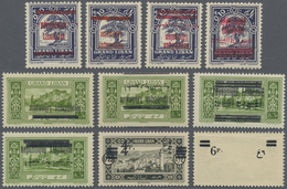 ** Libanon: 1926/1928, 10 Definitives With OVERPRINT VARIETIES Incl. Inverted And Double Opts. And One - Libanon