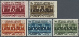 ** Libanon: 1936, Franco-Lebanese Treaty, Not Issued, Complete Set Of Five Values, Unmounted Mint (4pi. - Lebanon