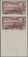 ** Libanon: 1938, 10th Anniversary First Flight Marseille-Beirut, 10pi. Brownish Lilac, IMPERFORATE Bot - Lebanon